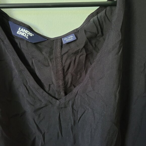 Land's End Swim Cover Up Women's XL Black Swim Lightweight Sheer Cinched NWOT - Picture 3 of 5